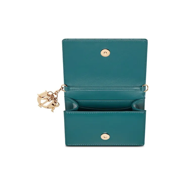 DIOR Patent Leather Cow Leather Patchwork Clutches Shoulder Bag Crossbody Bag Regular Women's Deep Sea Blue-2