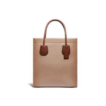COACH Cashin Leather Tote Bag One Shoulder Portable Crossbody Bag Large Size Women's Brown With Purple Accents