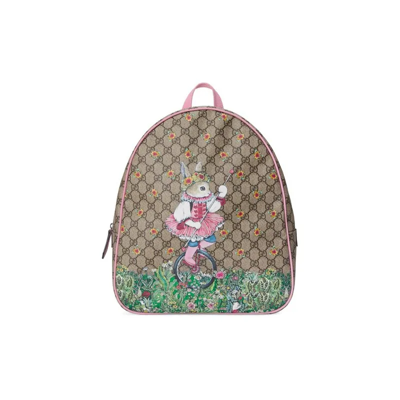 GUCCI Collaboration Canvas Backpack Kids' Ebony/Pink-0