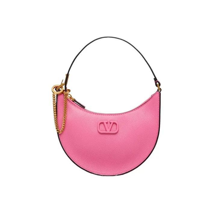 Valentino Vlogo Grained Calfskin HOBO Bag Shoulder Bags Handbags Mini Women's Pink-0