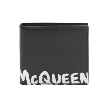 Alexander McQueen Cow Leather Wallet Men's Black/White