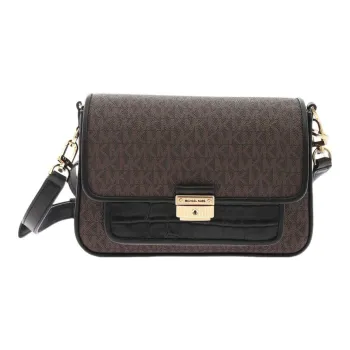 MICHAEL KORS Bradshaw Polyester Crossbody Bag Women's Dark Brown & Black