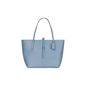 COACH Market Tote Grained Leather Tote Bag Shopping Bag Crossbody One Shoulder Handbags Regular Women's Blue