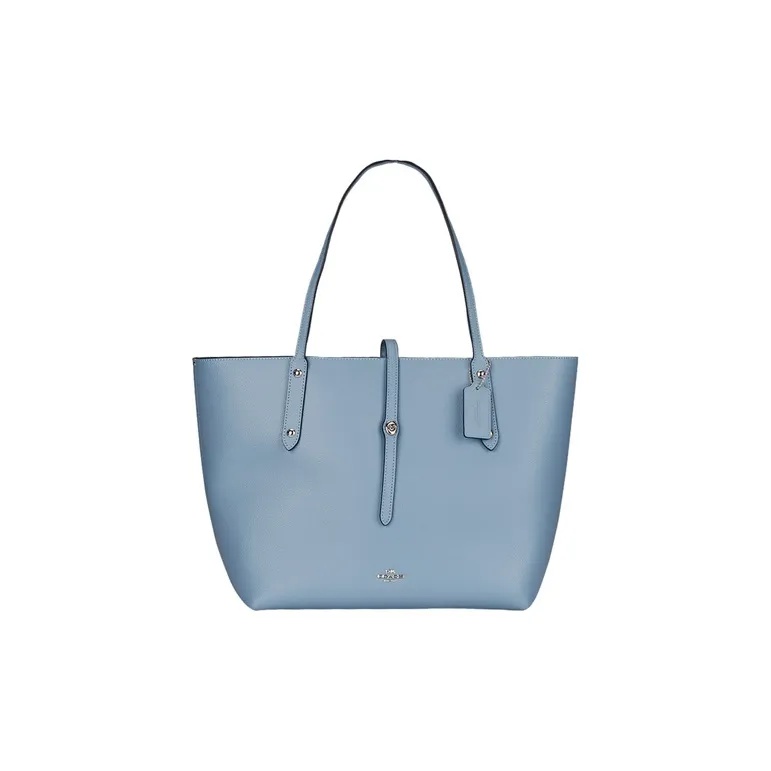 COACH Market Tote Grained Leather Tote Bag Shopping Bag Crossbody One Shoulder Handbags Regular Women's Blue-0