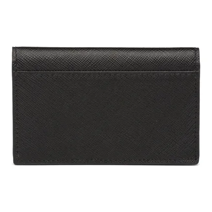 PRADA Leather Card Holder Coin Purse Unisex Black-1