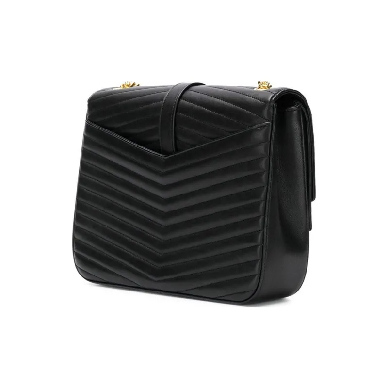 SAINT LAURENT Quilting Lambskin Crossbody Bags Medium Size Women's Black-2