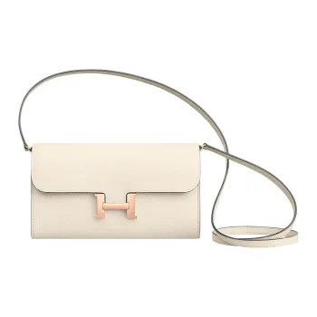 HERMES Constance To Go Epsom Calfskin Wallets Handheld Shoulder Bag Crossbody Bag Women's 10 Craie Milkshake White