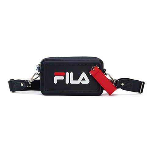FILA Fabric PU Polyurethane Synthetic Leather Crossbody Bag Regular Unisex Black