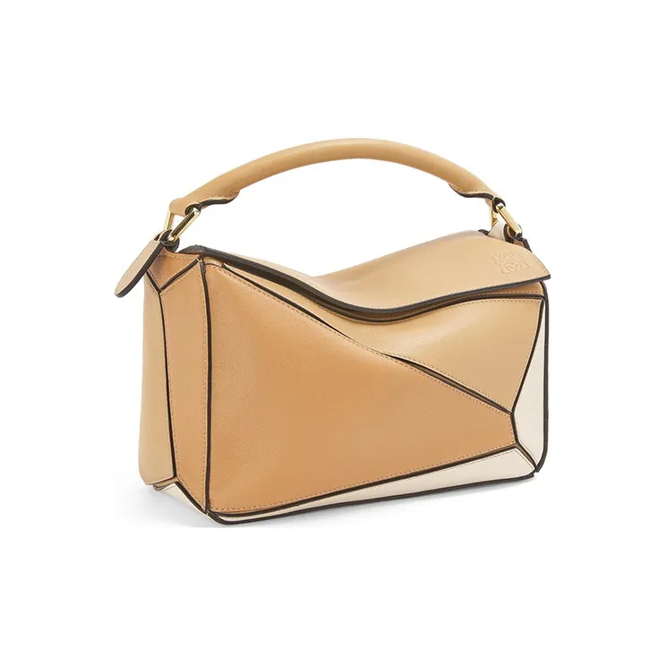 LOEWE Puzzle Calfskin Geometric Bag Puzzle Bag Handbag Shoulder Bag Crossbody Bag Small Size Women's Sand-1