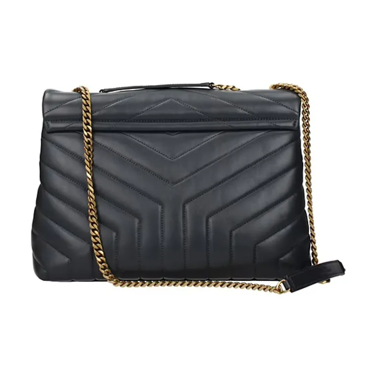 SAINT LAURENT LOULOU Leather Chain Crossbody Bag, Shoulder Bag Medium Size Women's-2
