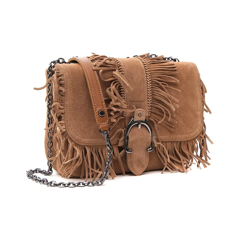 LONGCHAMP Amazone Leather Crossbody Bag Shoulder Bag Women's Beige-1