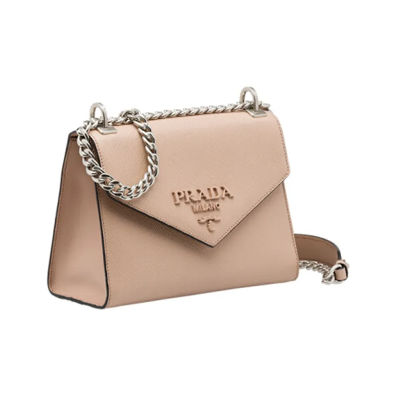 PRADA Calfskin Shoulder Bag Women's Light Pink-1
