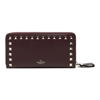 Valentino Leather Wallet Women's Deep Red