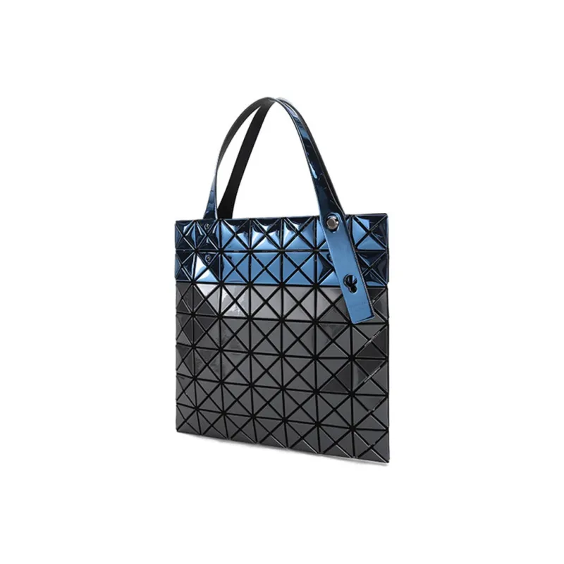 ISSEY MIYAKE Platinum PVC Tote Bag, Shopping Bag, Handbag Regular Women's Metal Blue Gray-1