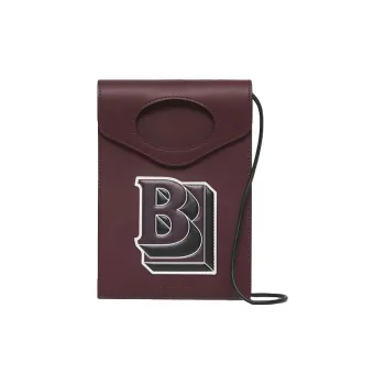 Burberry Pocket Bag Cow Leather Pocket Shoulder Bag Necklace Pouch Cell Phone Pouch Men's Deep Chestnut