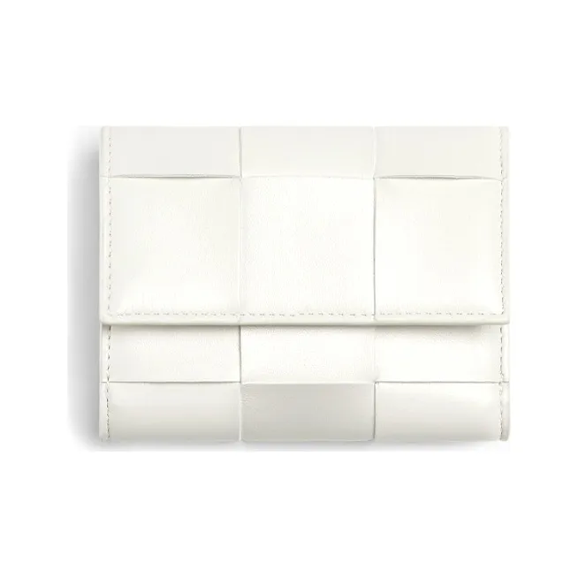 Bottega Veneta Leather Wallet Women's Pink White-0