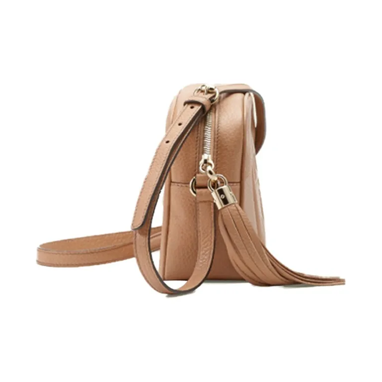 GUCCI Soho Leather Camera Bag Shoulder Bag Crossbody Bag Small Size Women's Light Brown-2