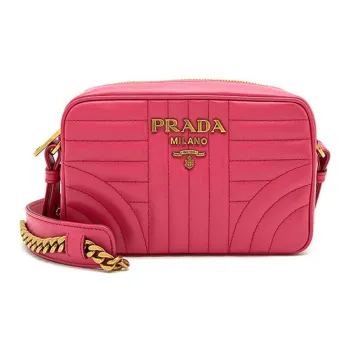 PRADA Diagramme Calfskin Camera Bag Shoulder Bag Crossbody Bag Women's Pink