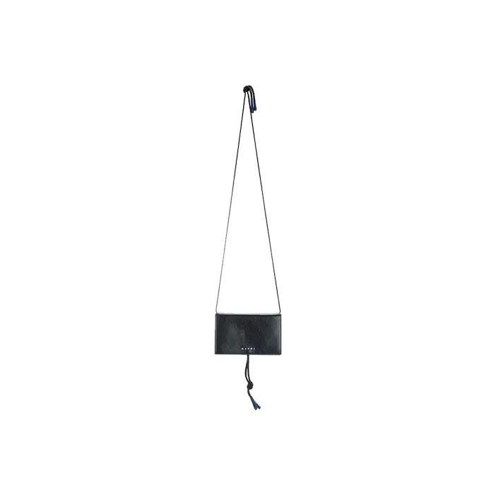 MARNI Cow Leather Messenger Bag Shoulder Bag Crossbody Bag Small Size Unisex Marine Blue/Black-0