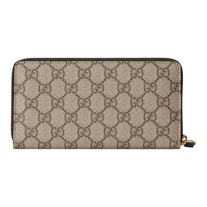 GUCCI Marmont Canvas With Leather Wallet Women's Ebony/Black-3