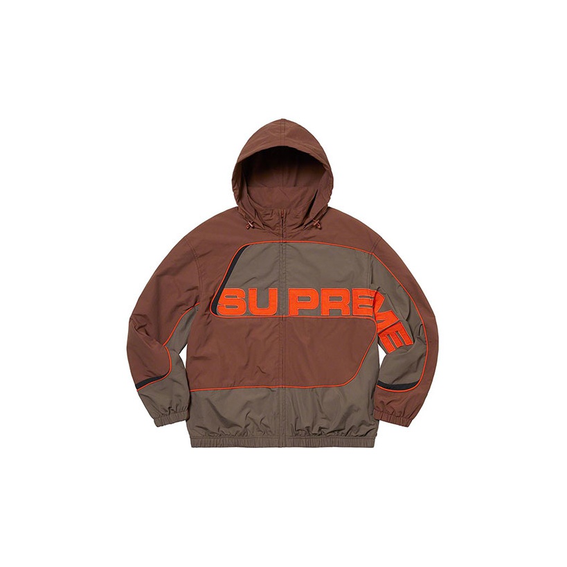 Supreme Logo Ripstop Hooded Track Jacket Black M - POIZON