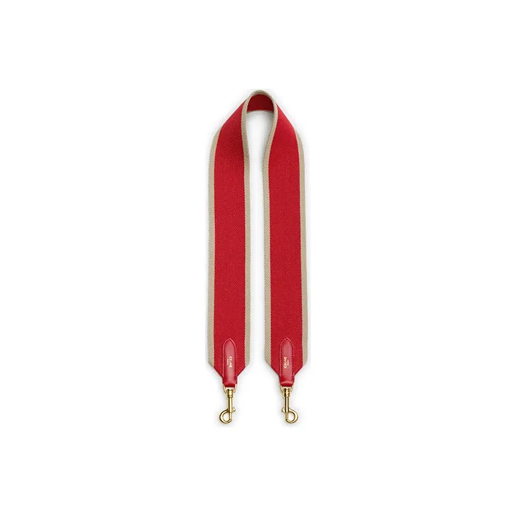 CELINE Fabric And Cow Leather Bag Strap Women's Red-0