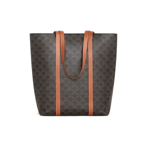 CELINE Fabric Tote Bag Shopping Bag Shoulder Bags Unisex Tawny