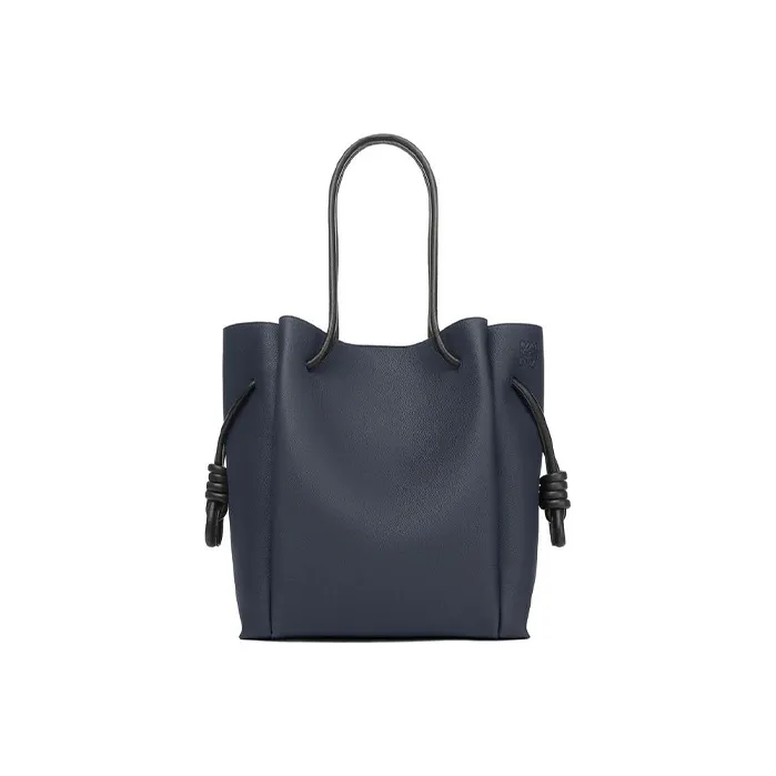 LOEWE FlamencoKnot Soft Grained Calfskin Tote Bag Shopping Bag Handbag Shoulder Bag Women's Midnight Blue-0