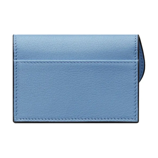 DIOR Saddle Goatskin Flap Card Holder Wallet Women's Cornflower Blue/Klein Blue-1