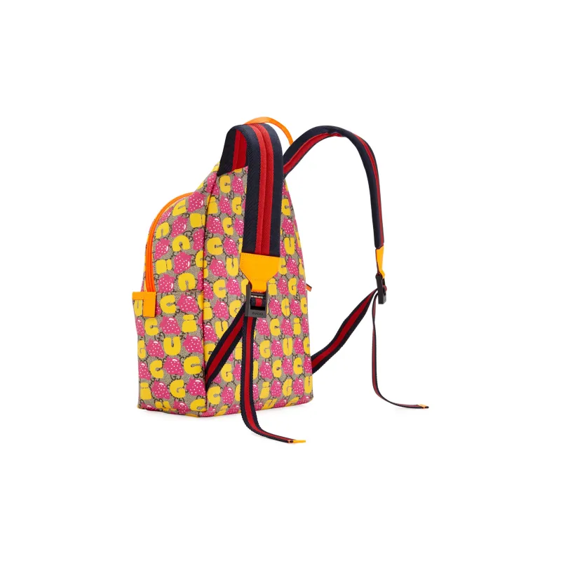 GUCCI Canvas Backpack Kids' Ebony/Orange Yellow/Multicolor-1