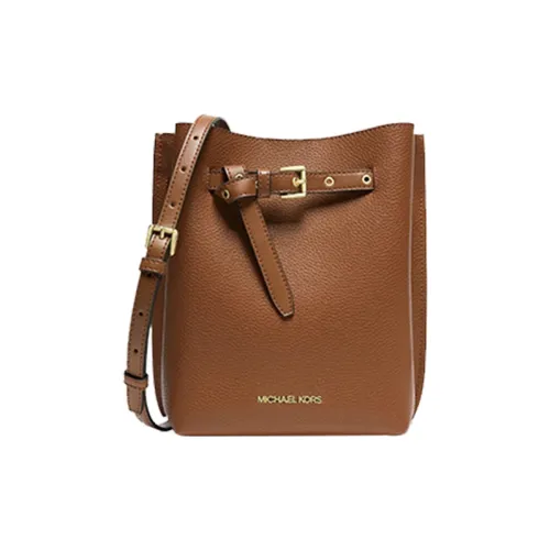 MICHAEL KORS Emilia Cow Leather Bucket Bags Shoulder Bag Crossbody Bag Small Size Women's Brown