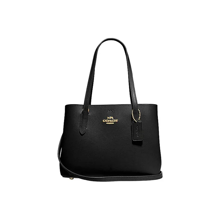 COACH Avenue Leather Tote Bag Shopping Bag Handbag Crossbody Bag Shoulder Bag Women's Black-0