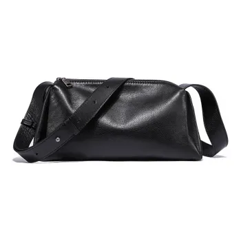 Ace Paul Top Grain Cow Leather Bucket Bags Shoulder Bag Crossbody Bag Regular Unisex Black