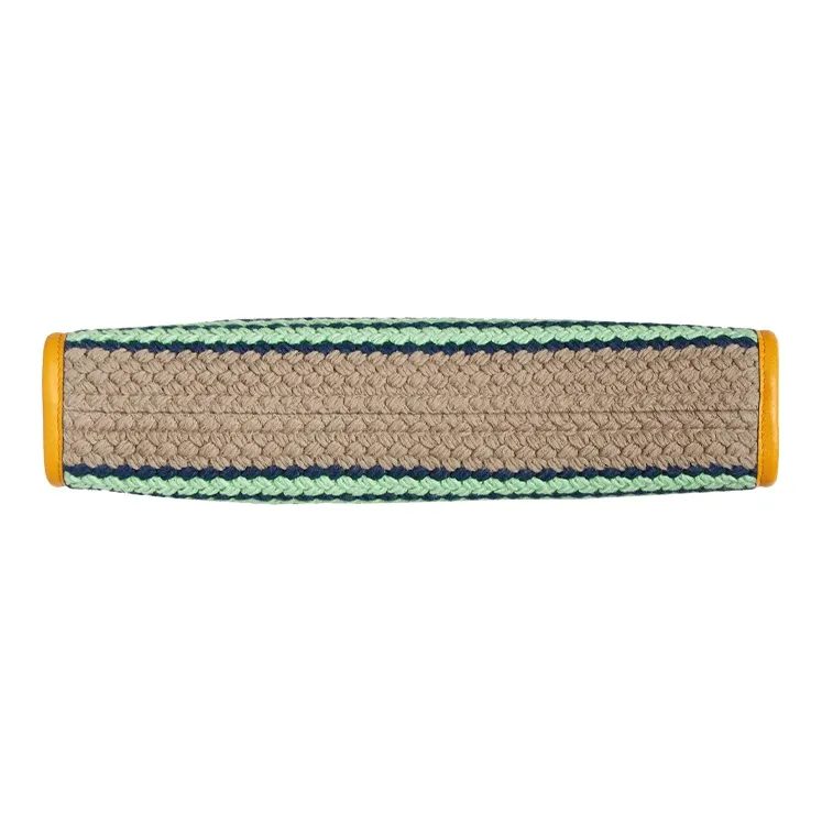 GUCCI Fabric With Leather Clutch Women's Yellow/Green/Pink-4
