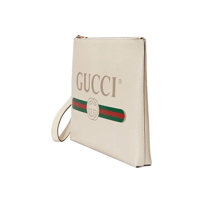 GUCCI Leather Clutch Unisex White-1