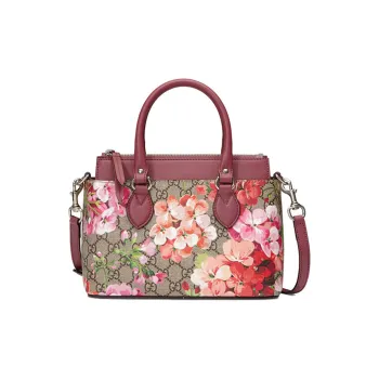 GUCCI GG Blooms Canvas With Leather Shoulder Bag Crossbody Bag Handbag Mini Women's Ebony/Pink