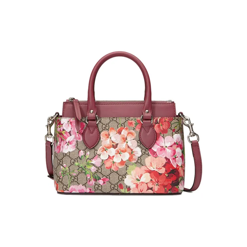 GUCCI GG Blooms Canvas With Leather Shoulder Bag Crossbody Bag Handbag Mini Women's Ebony/Pink-0