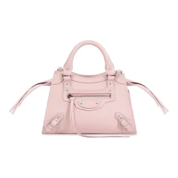 Balenciaga Neo Classic Biker Bag Grained Cow Leather Handbag Shoulder Bag Crossbody Bag Mini Women's Pink
