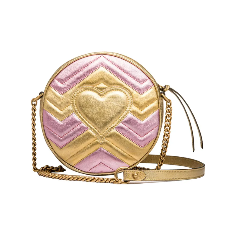 GUCCI MarmontGG Marmont Collection Leather Shoulder Bag Crossbody Bag Mini Women's Gold/Pink-2