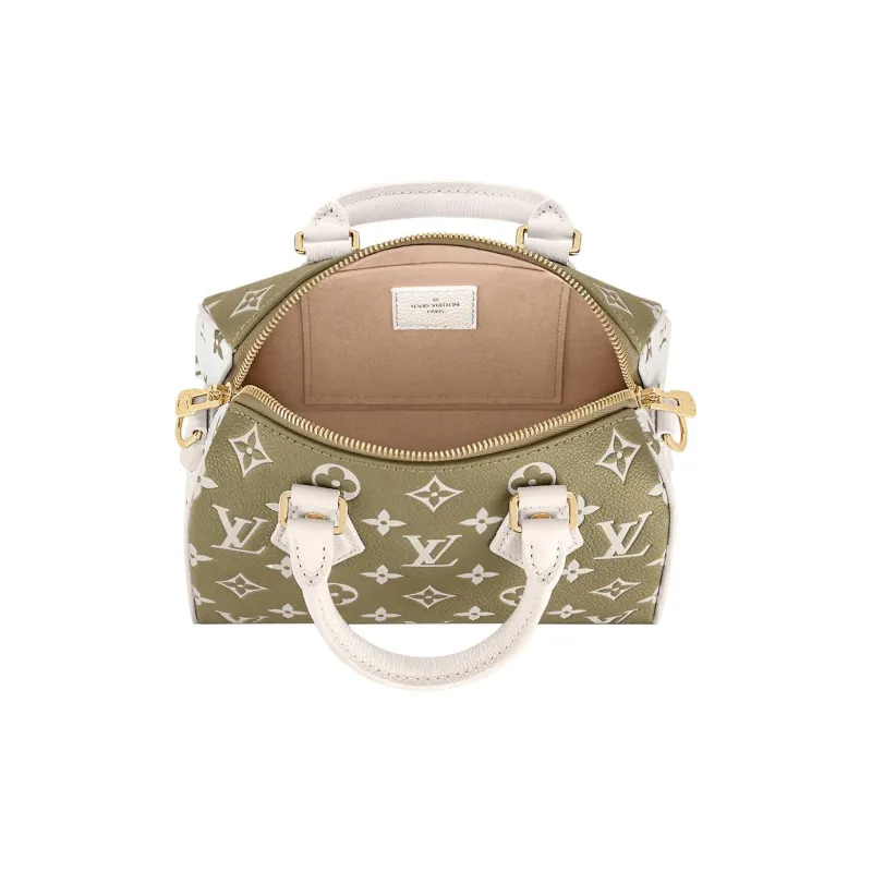 LOUIS VUITTON Speedy Bandouliere 20 Khaki Green/Beige/Cream-3