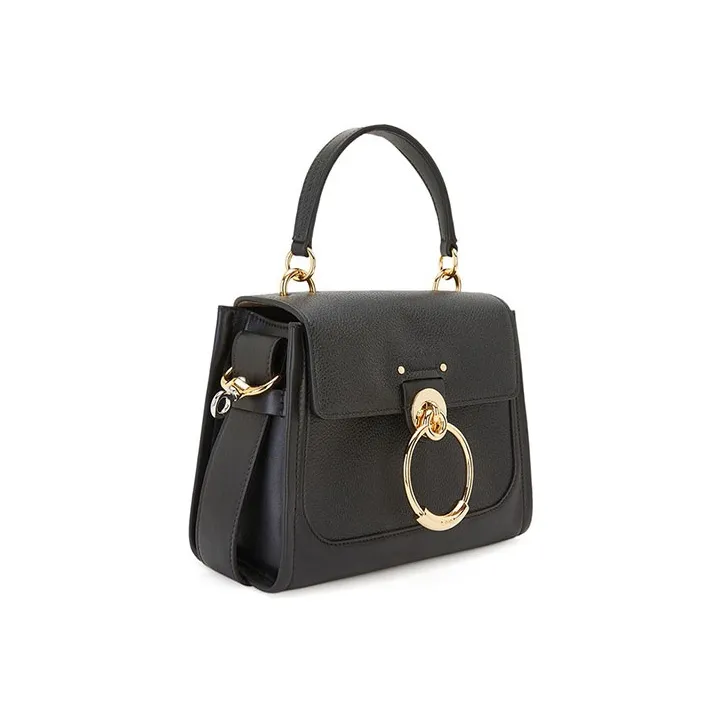 Chloe Tess Cow Leather Handbag, Shoulder Bag, Crossbody Bag Mini Women's Black-2