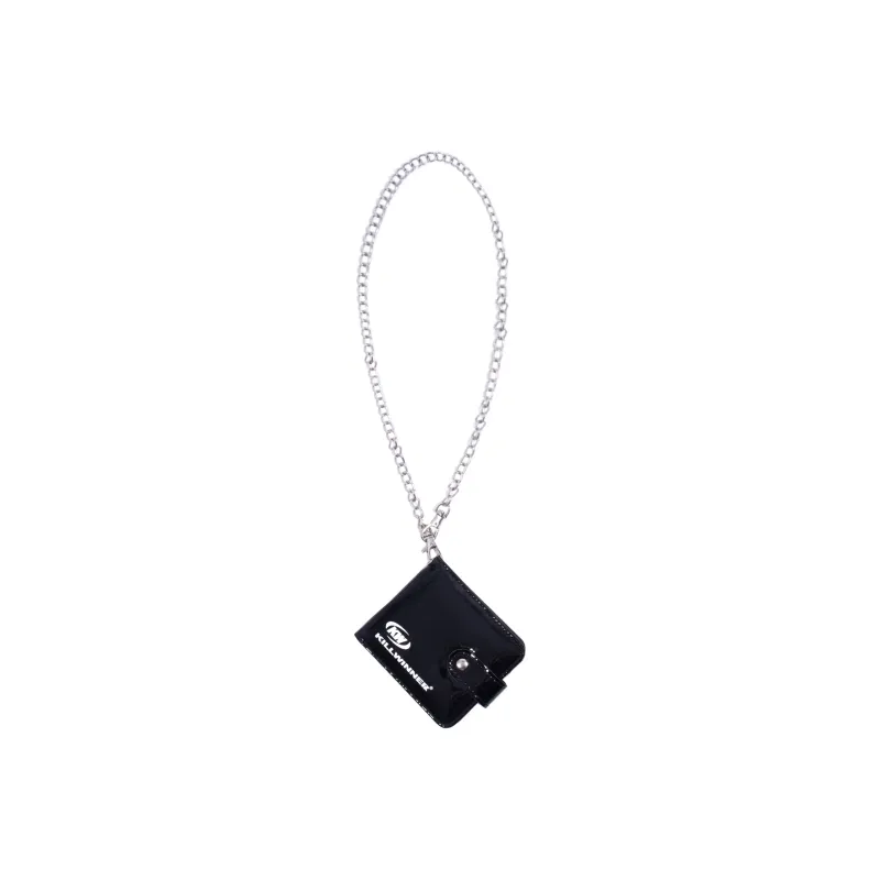 KILLWINNER Patent Leather Small Charm Coin Purse Wallet Mini Unisex Black-1