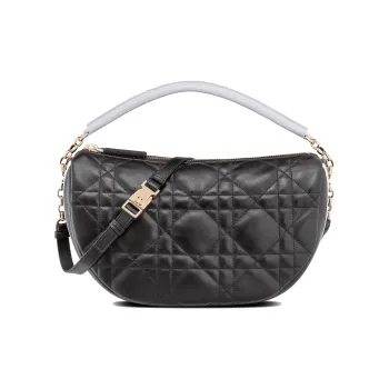DIOR Vibe Sheepskin HOBO Bag, Shoulder Handbag Medium Size Women's Black