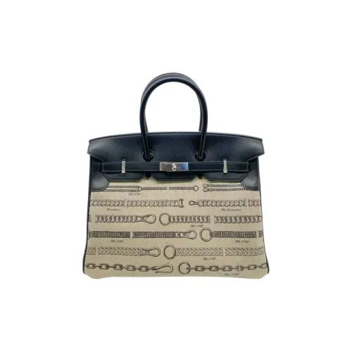 HERMES Birkin Canvas With Swift Leather Canvas Bag Handbags Women's