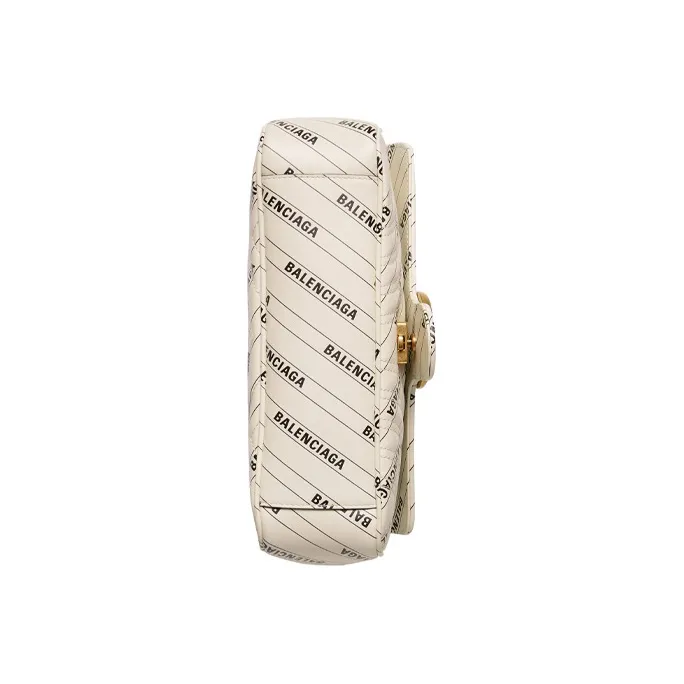 GUCCI Balenciaga Paris Collaboration GG Marmont Leather Shoulder Bag, Crossbody Bag Trumpets Women's White-6
