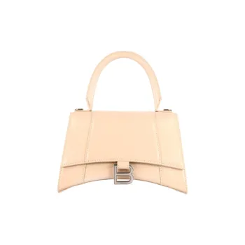 Balenciaga Hourglass Calfskin Shoulder Bags Handbags Women's Light Beige