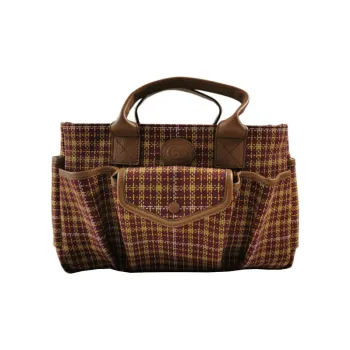 GUCCI Canvas Leather Tote Bag Shopping Bag Kids' Brown Red