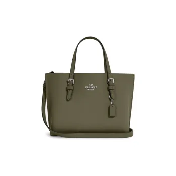 COACH Mollie Leather Tote Bag, Shopping Bag, Shoulder Bag, Crossbody Bag, Handbag Medium Size Women's Olive Green