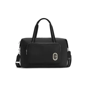 COACH Court Canvas Portable One Shoulder Travel Bag, Crossbody Bag Large Size Unisex Black