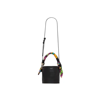 SAINT LAURENT Smooth Leather Bucket Bags Shoulder Bags Small Size Women's Black